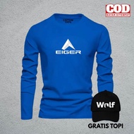 kaos Terbaru Kaos Distro EIGER A kds Putih Lengan panjang Pria Wanita Terbaru Kaos Distro Pria Free 