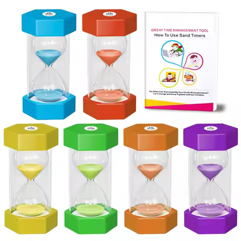 Hexagonal hourglass timer 1-60min creative gift safety drop proof macaron hourglass 5/10/15/30/45/60