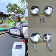 Spion Bulat Chrome Tangkai Pendek Kaca Cembung Model Vespa Mini Universal Honda Yamaha Sparepart Aks