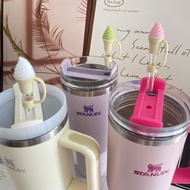 Creative Ice Cream Pattern Silicone Dustproof Plug for Starbucks Stanley Large Diameter 10mm Straw S