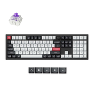 คีย์บอร์ด Q6 he wireless magnetic switch keyboard RGB PBT keycap Shell White-EN Nebula