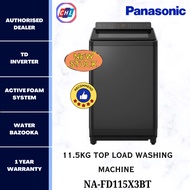 PANASONIC [NEW MODEL] 11.5KG TOP LOAD WASHING MACHINE NA-FD115X3BT - PANASONIC WARRANTY MALAYSIA