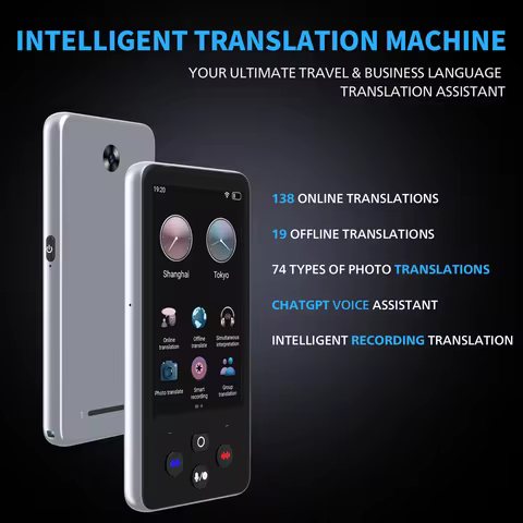 S85Pro Handheld Translator, Two-Way Real-Time Translation Device, 138 Online Languages, 19 Offline T
