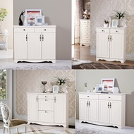 Continental pastoral IKEA Shoe cabinet painting bulk storage dust proof four-door Foyer entrance cut