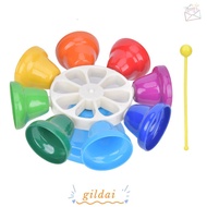 GILDAI ​Children's Musical Tambourine​, 8 Tone ​Desk Bells Hand Bells​, Convenient ​Rainbow Diatonic