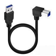 SuperSpeed USB 3.0 Cable - 90 Degree Left Angle A to B - 3 ft USB 3 Cable - Lefe Angle USB 3.0 A (M)