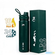Space Black 22oz 32oz 40oz Wide Mouth Vacuum Water Cup, Insulated Bottle with Spout Cover