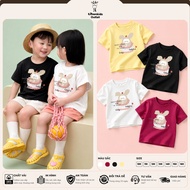 Children's T-shirt with Rabbit Cake Print short sleeve Tihonkids Soft Cotton, Comfortable Loose Form