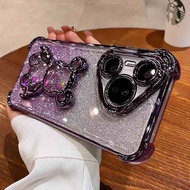 Casing For Huawei P70 Pro Plus P70 Ultra P60 50 E 40 30 Sparkling Sand Bear Airbag Anti Drop Frame E