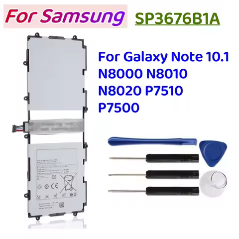 SP3676B1A Battery For Samsung Galaxy Tab 2 10.1 GT-P5100 P5113 / Note 10.1 N8000 GT-N8000 N8010 / Ta
