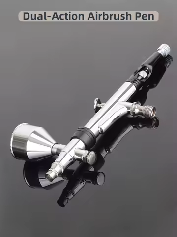 Dual Action Airbrush Pen with Rotatable Air Brush Head Gravity and Both Side Available Match Most Ty