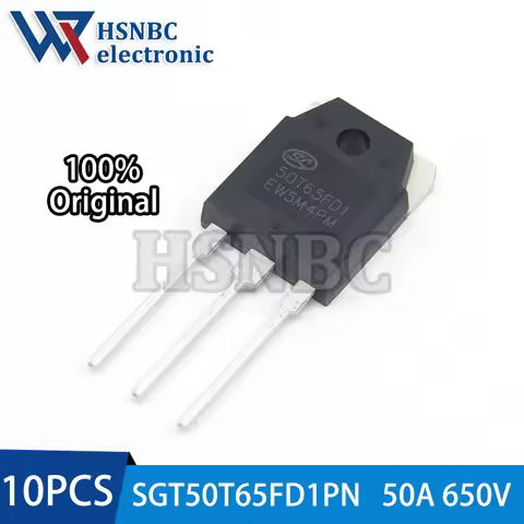 10PCS SGT50T65FD1PN 50T65FD1 SGT50T65FD1 50T65 TO-3P 50A 650V IGBT Power Transistor 100% New Origina
