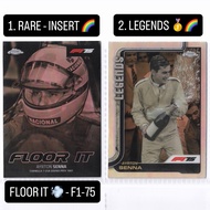 F1 Topps Chrome F1-75 Card (LEGENDS) - Ayrton Senna (RAINBOW & INSERT)