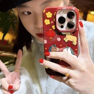 Multiple horses welcome warm spring for 17 16pro case iPhone 15 jelly case 14 13 bright surface