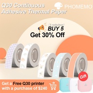 3 Rolls Q30 D30 Continuous Adhesive Thermal Paper Label Sticker Waterproof Sticker Label Tape for Ph