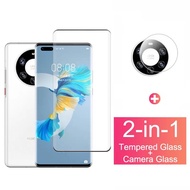 2 In 1 Huawei P50 P40 Pro P30 Pro Mate 40 Pro Mate 30 Pro Full Cover Tempered Glass Screen Protector and Lens Protector