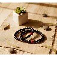 MERAH Elastic Bracelet Hajar Jahanama Stone Combination of 1 Best Marjan Red Stone