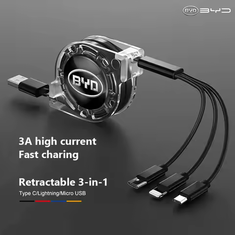 3 In 1 Micro USB Type C Charging Cable Multi Charger Wire For BYD Atto 3 Yuan Plus Han Tang EV F3 E6
