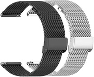 2-Pack Compatible for RUXINGX G62 Smart Watch Bands, Stainless Steel Metal Mesh Watch Bands for Jaco