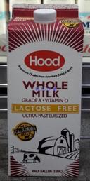 美兒小舖COSTCO好市多代購～Hood 無乳糖全脂強化鮮乳/鮮奶(1.89L/瓶)添加維生素D.乳汁未含生長激素