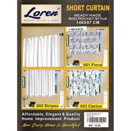 【New Arrival】Romantika Loren Curtain Series Door Curtain Kitchen Curtain Short Curtain with Rod Pocket Style 3 Patterns