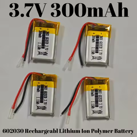 1-4PCS 602030 3.7V 300mAh Rechargeable Polymer Lithium Battery for Point Reading Pen, Flash Shoe, Re