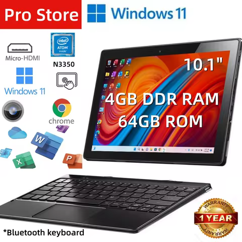 T10 Type-C 1920 X 1200 IPS 4GB RAM 64GB ROM 10.1” Windows 11 Tablet Intel Atom N3350 64bit Quad Core