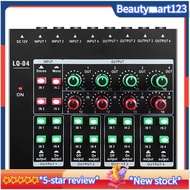 -LQ04 4-Channel Mixer 4-Channel Headphone Amplifier Sound Card Mixer Recording Interface with Dj Mix
