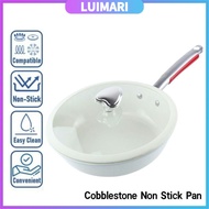 Cobblestone White Frying Pan Non Stick Frying Pan kitchen Cooking Pan 28CM Kitchenware Nonstick Pans