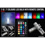 T-10 LED BULB WITH REMOTE CONTROL (7 COLOUR)