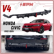 Honda Civic FE (2022-2025) V4 G-Style Rear Bumper Lip Rear Skirt Diffuser Skirting Rear Lip Lips Pai