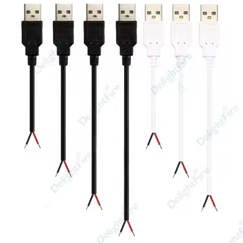 Pigtail USB Cable Male Female Stripped Power Cable 12V Replacement Connector For USB LED Strip Repla