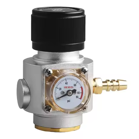 MUGLIO Soda Water Co2 Charger kit,Mini Regulator with Barbed Fitting,European Standard T21*4 Paint B