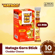 Hatago Corn Stick 10g - Cheddar Cheese (1 Box @ 12 pcs) Corn Stick Biskut