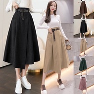 KARAKOREA 7705 Maxi Skirt + Belt/Long Skirt/Work Skirt/Korean Maxi Skirt