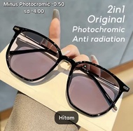 Kacamata minus photocromic 0.50-4.00 model wanita korea kacamata sudah photocromic