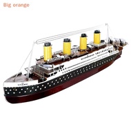 [Big orange] Color Titanic Puzzle DIY Cruise Ship Assembled Model Kits Children Educational Toys