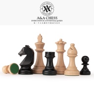 A&A Premium Triple Weighted Staunton Wooden Chess Pieces w/ 2 Extra Queen - King Height 3.75"/9.5cm 