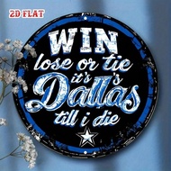 HELLOYOUNG 2D Football Team Metal Tin Sign Round Rustic Sports Wall Art