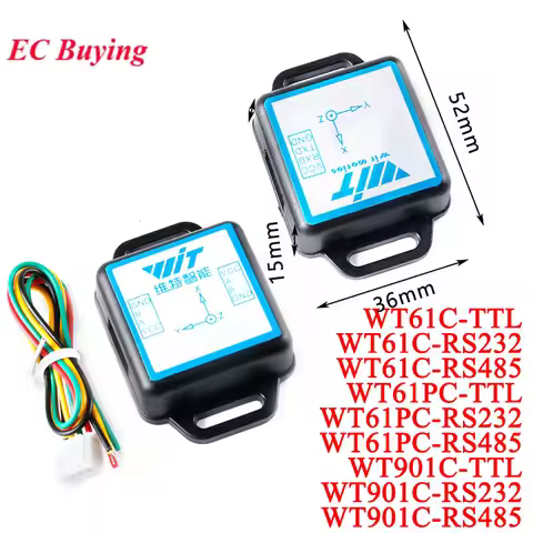 WT901C WT61PC WT61C to RS485/232/TTL 9/6 Axis IMU Sensor Tilt Angle Roll Pitch Yaw+Acceleration+Gyro
