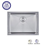 Boshsini 316 Stainless Steel Nano + Embossed Rain Drops Kitchen Sink. BSQ 6545NRD. Local SG Stock