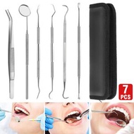 [6件套裝] 不銹鋼牙科工具口腔護理 牙醫工具套裝 內窺鏡 剔牙 去牙結石牙垢