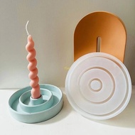 flgo Circle Candlestick Mold Gypsum Plaster Mold for DIY Jewelry Organizer Home Decor