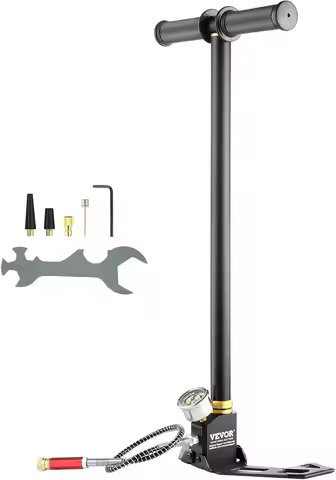High Pressure Hand 3 Stage Airgun PCP 4500PSI Stirrup Air Rifle Filling Stirrup (30MPA), Black