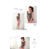 JJS U-neck double-layer lotus leaf ribbed vest  U 字領雙層荷葉包編羅紋背心(原價RM28)（21060672F)