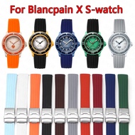 New 22MM Silicone Strap for Blancpain X Swatch Fifty Fathoms Five Oceans Series Diving Fashion Men W