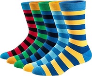 Men's Fun Dress Socks Colorful Funky Patterned Cotton Crew Socks