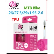 DIFEN inner tube TPU mountain bike 26 27.5 29x1.95 2.1 2.2 2.3 2.4 2.5 2.6 FV 45mm