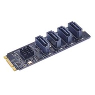 M2 KEY-M NVME PCI-E轉4口SATA3.0擴充轉硬盤轉接卡免驅ASM1064