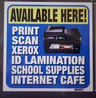 poster signage print scan id lamination  school supplier  Internet cafe